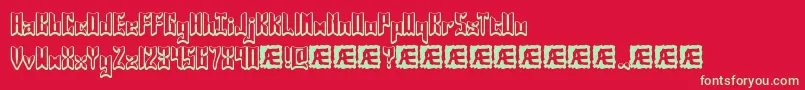 JasperBrk Font – Green Fonts on Red Background