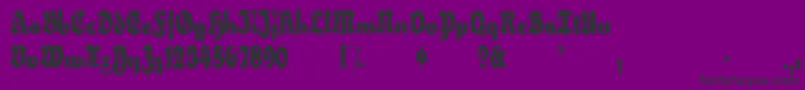 HerzogvongrafExtratallMeg-fontti – mustat fontit violetilla taustalla