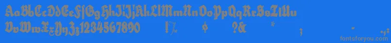 Fonte HerzogvongrafExtratallMeg – fontes cinzas em um fundo azul