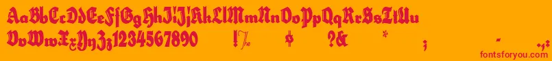 HerzogvongrafExtratallMeg Font – Red Fonts on Orange Background