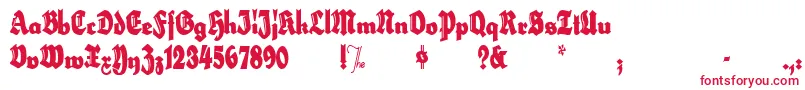 HerzogvongrafExtratallMeg Font – Red Fonts on White Background