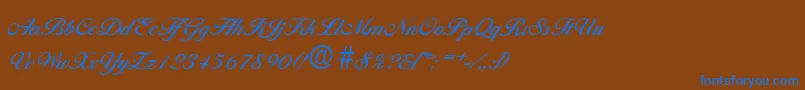 フォントBallantinesMedium – 茶色の背景に青い文字