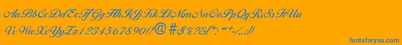 BallantinesMedium Font – Blue Fonts on Orange Background