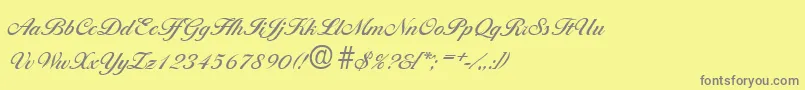 フォントBallantinesMedium – 黄色の背景に灰色の文字