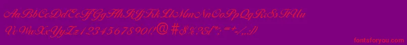 BallantinesMedium-Schriftart – Rote Schriften auf violettem Hintergrund