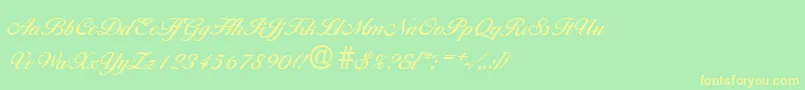 BallantinesMedium-fontti – keltaiset fontit vihreällä taustalla