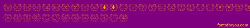 Czcionka Armorial – pomarańczowe czcionki na fioletowym tle