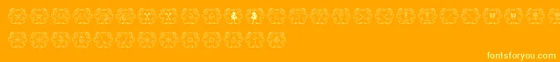 fuente Armorial – Fuentes Amarillas Sobre Fondo Naranja