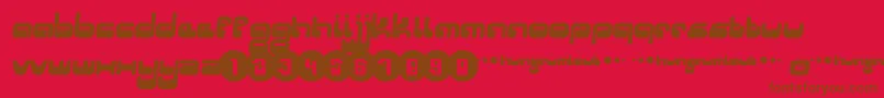 Hungruml Font – Brown Fonts on Red Background