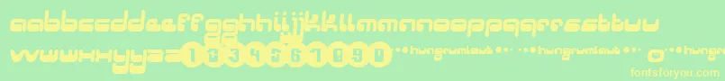 Hungruml Font – Yellow Fonts on Green Background