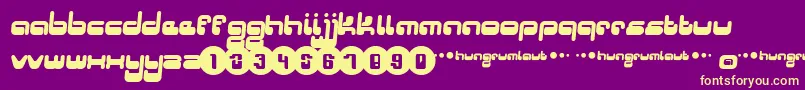 Hungruml Font – Yellow Fonts on Purple Background