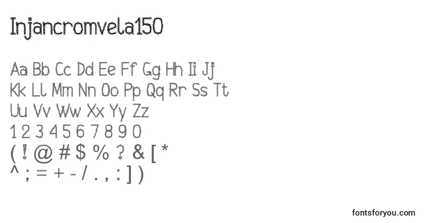 Czcionka Injancromvela150 – alfabet, cyfry, specjalne znaki