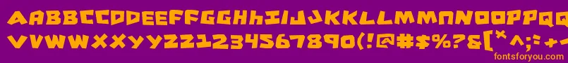 CroMagnum-Schriftart – Orangefarbene Schriften auf violettem Hintergrund