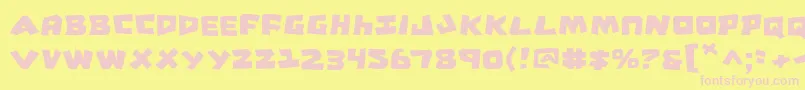 フォントCroMagnum – ピンクのフォント、黄色の背景