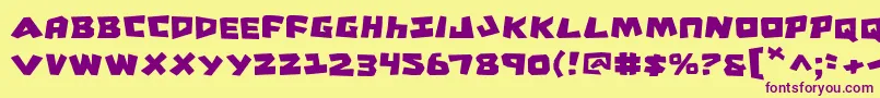 CroMagnum-Schriftart – Violette Schriften auf gelbem Hintergrund
