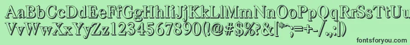フォントCasadshadowMediumRegular – 緑の背景に黒い文字