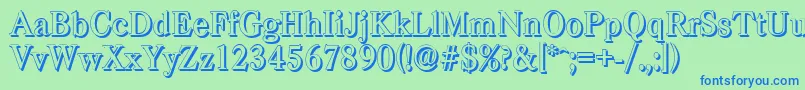 フォントCasadshadowMediumRegular – 青い文字は緑の背景です。