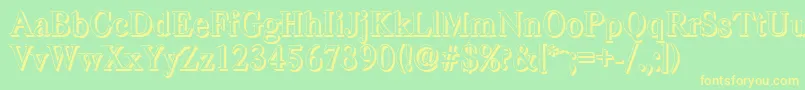 CasadshadowMediumRegular Font – Yellow Fonts on Green Background