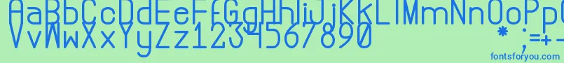 AbstrecFontTfb Font – Blue Fonts on Green Background