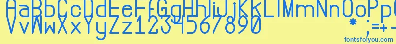 AbstrecFontTfb Font – Blue Fonts on Yellow Background