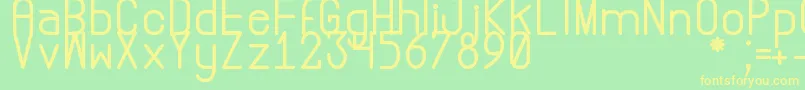 AbstrecFontTfb Font – Yellow Fonts on Green Background