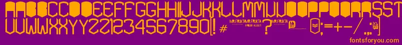 Fonte KardonBlack – fontes laranjas em um fundo violeta