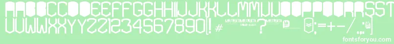 Fonte KardonBlack – fontes brancas em um fundo verde