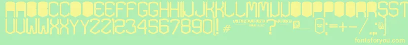 KardonBlack Font – Yellow Fonts on Green Background