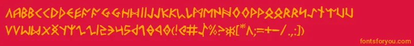 フォントOdinson – 赤い背景にオレンジの文字