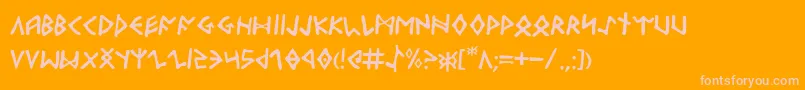Odinson-fontti – vaaleanpunaiset fontit oranssilla taustalla
