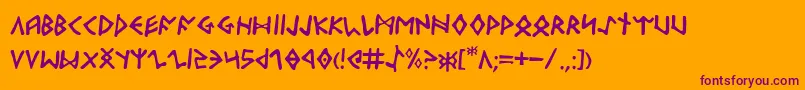 Odinson Font – Purple Fonts on Orange Background