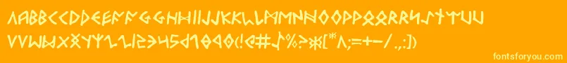Odinson-fontti – keltaiset fontit oranssilla taustalla