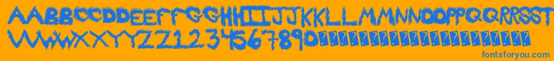 Fireproof Font – Blue Fonts on Orange Background