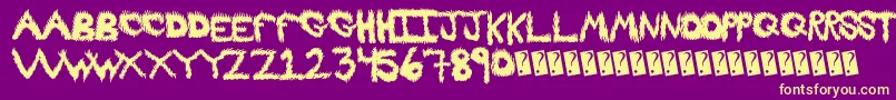 Fireproof Font – Yellow Fonts on Purple Background