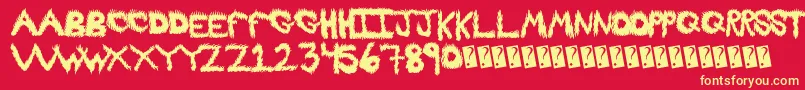 Fireproof Font – Yellow Fonts on Red Background