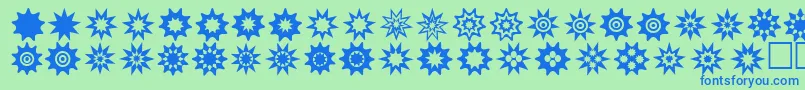 Starthings3 Font – Blue Fonts on Green Background