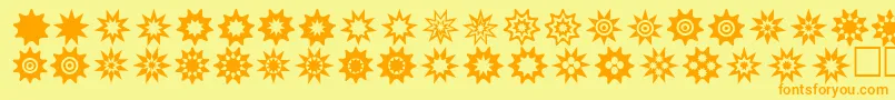 Starthings3 Font – Orange Fonts on Yellow Background