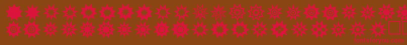 Starthings3-Schriftart – Rote Schriften auf braunem Hintergrund