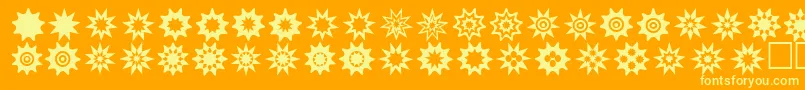 Starthings3 Font – Yellow Fonts on Orange Background