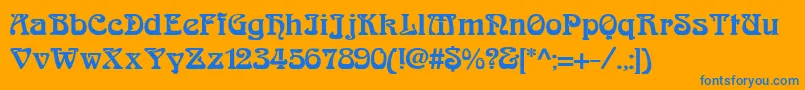 Arabiar Font – Blue Fonts on Orange Background