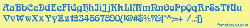 Arabiar Font – Blue Fonts on Yellow Background