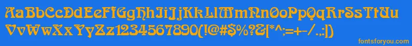 Arabiar Font – Orange Fonts on Blue Background