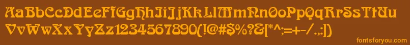 Arabiar Font – Orange Fonts on Brown Background