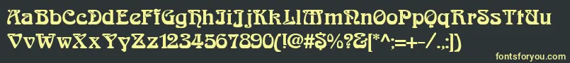 Arabiar Font – Yellow Fonts on Black Background