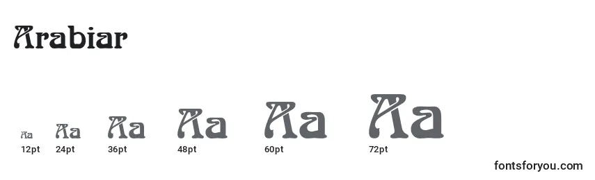 Размеры шрифта Arabiar