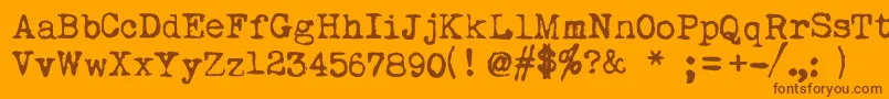 Myunderwood-Schriftart – Braune Schriften auf orangefarbenem Hintergrund
