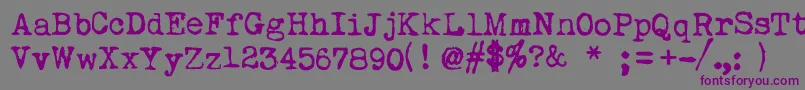 フォントMyunderwood – 紫色のフォント、灰色の背景