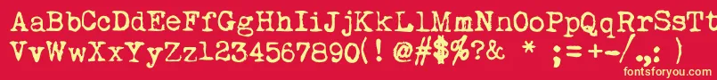 Myunderwood Font – Yellow Fonts on Red Background