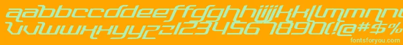 PhotonicaRegular Font – Green Fonts on Orange Background