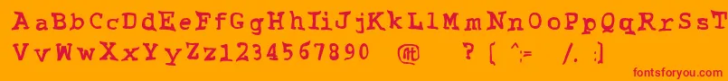 Grubby Font – Red Fonts on Orange Background